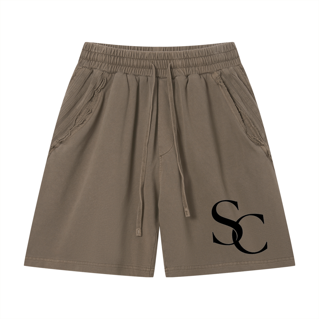 SC.01 Unisex Vintage Wash Raw Edge Shorts